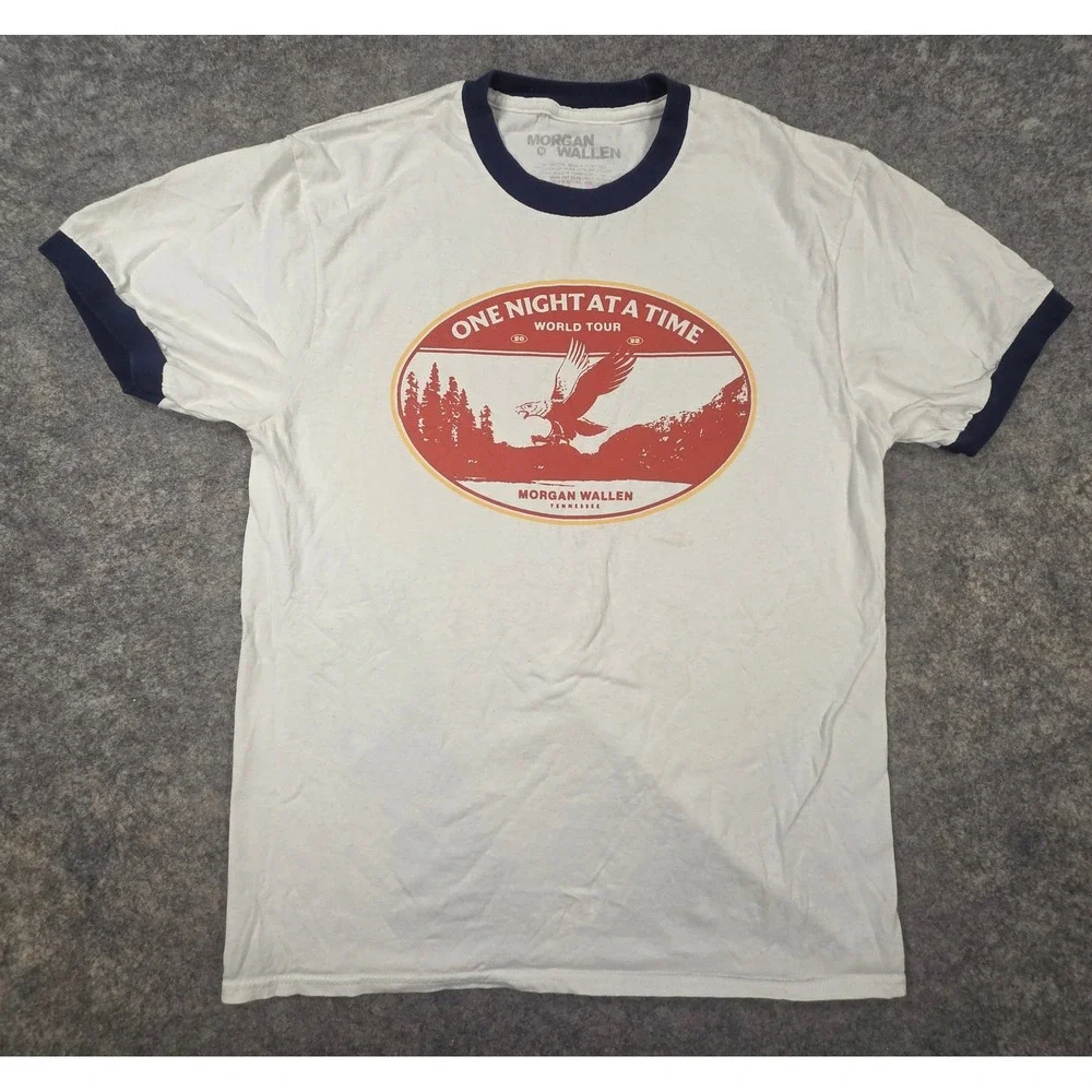 Morgan Wallen One Night At A Time World Tour 2023 Ringer T-Shirt Mens Medium